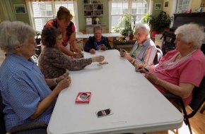 Our residents enjoy many activities, including playing cards